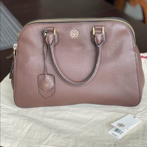 ❄️SALE!!!Tory Burch Robinson Triple-Zip Satchel in Dark Walnut